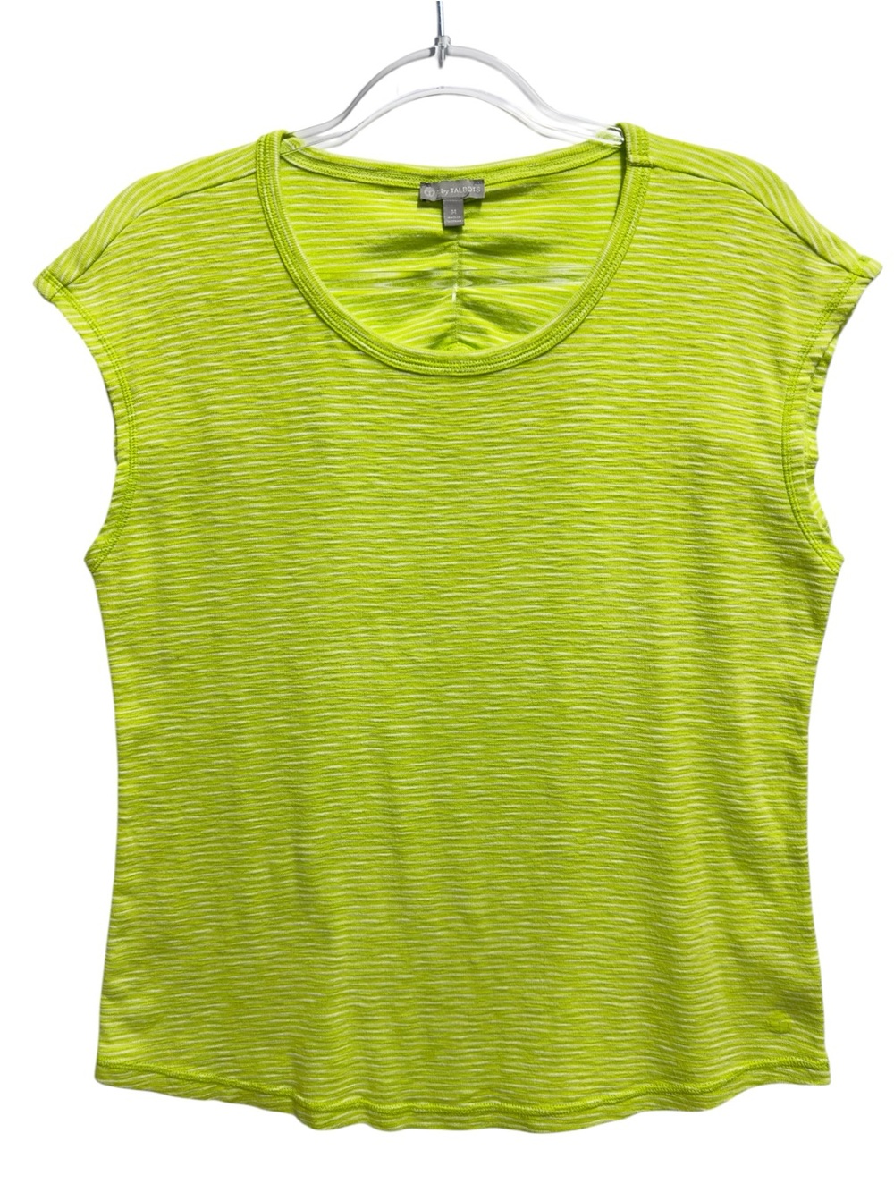 Pure Cotton Knit Pinstripe Tee Top